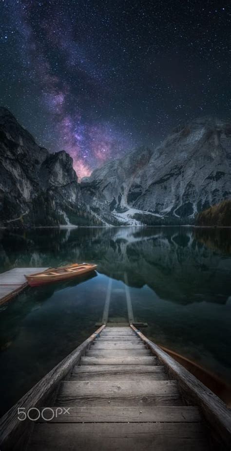 Milky Way Over Lago Di Braies Dolomites Italy By Fotografie Trippolt