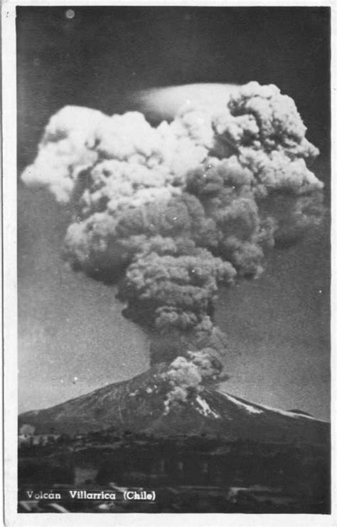 Erupción Del Volcán Villarrica 1° De Enero De 1949 Vista Desde Ciudad