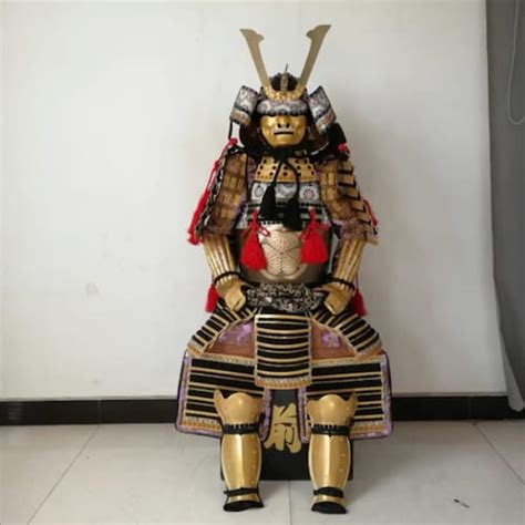 japan samurai armor full set with display box stand cosplay etsy