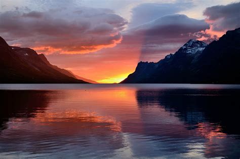 Sunset In Ersfjordbotn By Photos Of Norway