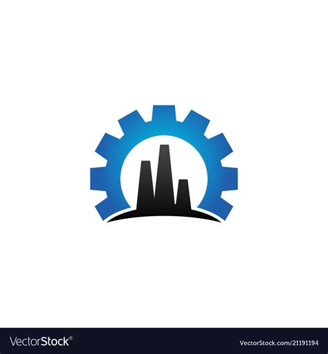 Elegant Blue Factory Industrial Logo Design Vector Image