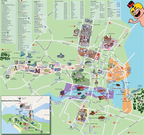 As you browse around the map, you can select different parts of the map by pulling across it interactively as well as zoom in and out it to find Tourist Map of Singapore it's FREE