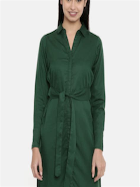 Buy And Women Green Solid Tie Up Tunic Tunics For Women 10557734 Myntra