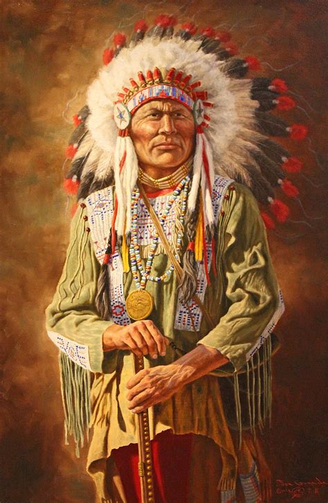 A Native American Chief A Painting Of The Native American Flickr