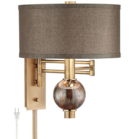 Richford Brass Plug In Swing Arm Wall Lamp With Dimmer 1r145 Lamps