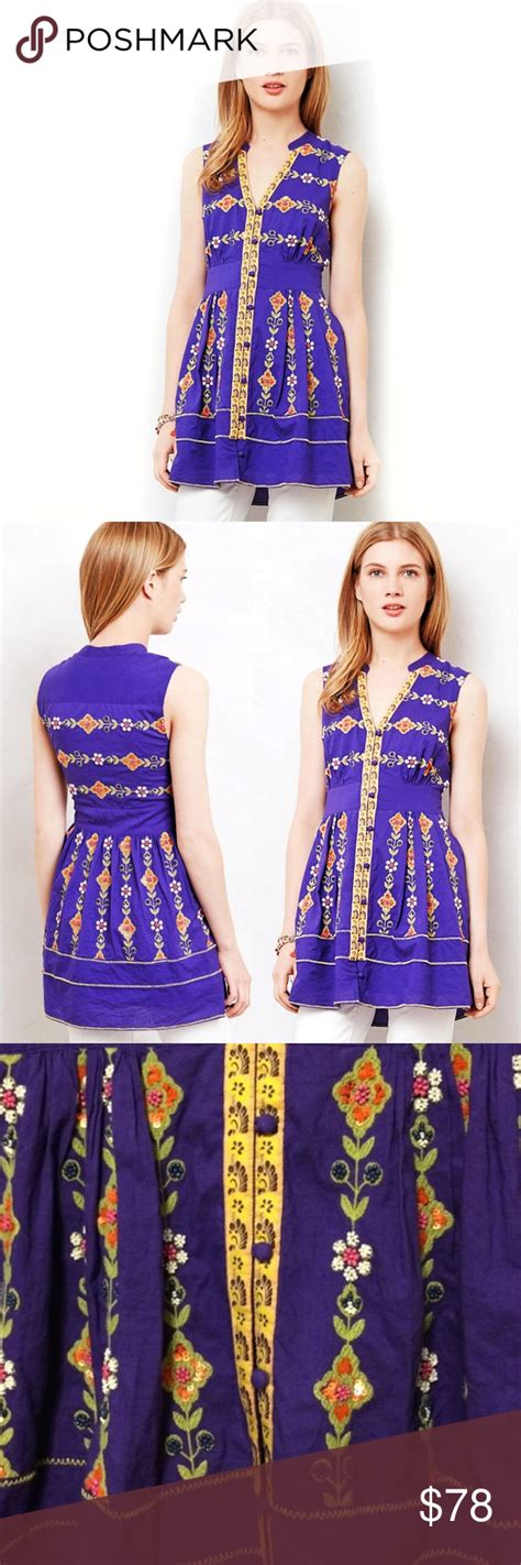 Anthropologie Maeve Ionia Stitched Tunic Dress Clothes Design