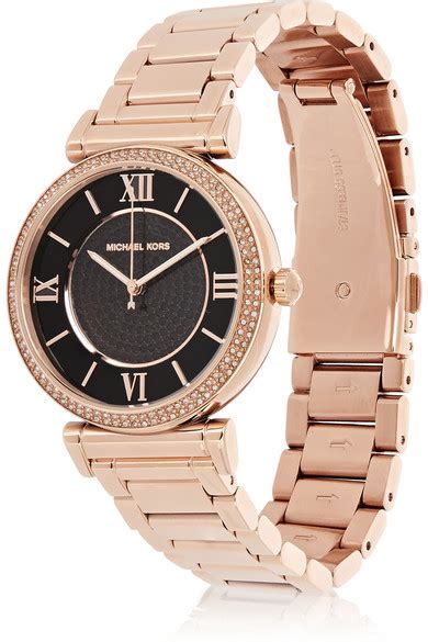 Michael Kors Caitlin Crystal Embellished Rose Gold Tone Watch Net A Portercom