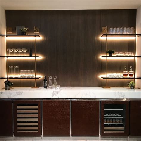 This year, modern countertops made with quartz are an oncoming trend that is bright and vivid in any kitchen; liquor shelf lighting | Countertop design, Liquor shelf ...