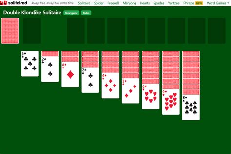 double klondike solitaire free and online