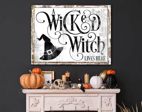 Spooky Halloween Wall Decor Wicked Witch Lives Here Fall Etsy