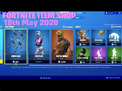 Let's see what's in the shop today! FORTNITE ITEM SHOP 18th May 2020 - YouTube