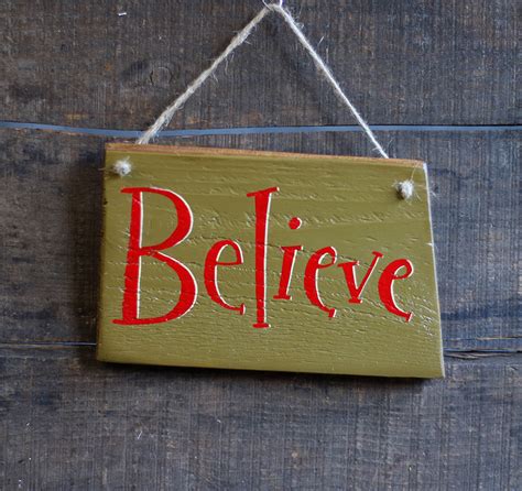 Small Believe Hand Lettered Wooden Sign By Our Backyard Studio In Mill