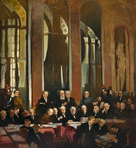 Signing Of The Treaty Of Versailles 1919 Painting By