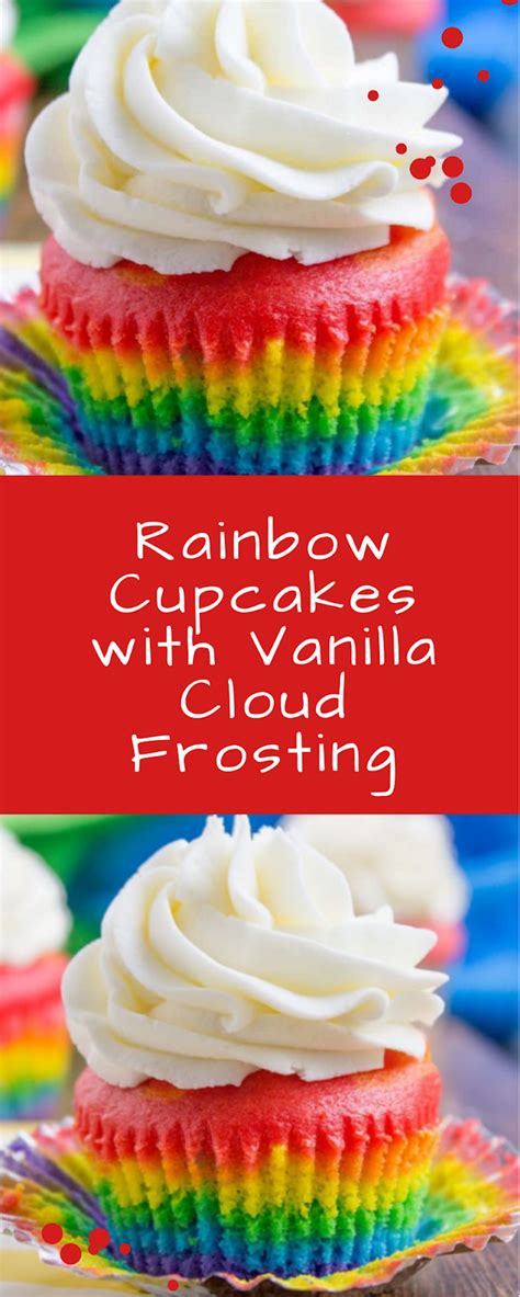 Rainbow Cupcakes With Vanilla Cloud Frosting Raihan Chef Rainbow