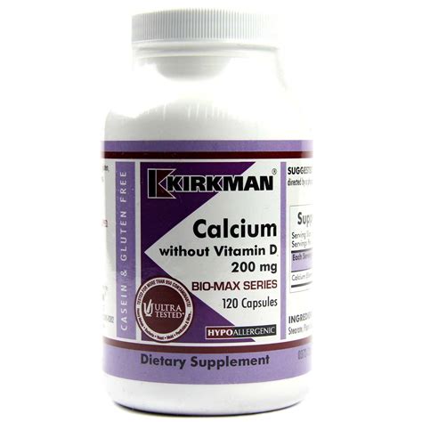 There are two types of vitamin d supplementation: Kirkman Labs Calcium Without Vitamin D 200 mg ...