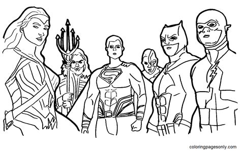 Batman Superman Wonder Woman Flash Aquaman Superheroes Coloriages Justice League Coloring