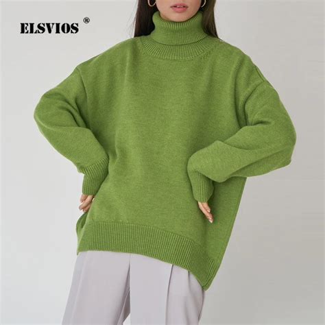 autumn winter lady new classic all match sweaters fashion turtleneck soft loose casual solid