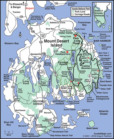 Mount Desert Island Map Acadia Maine Acadia National Park Map