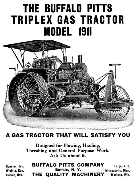 Buffalo Pitts Co 1911 Ad Buffalo Pitts Co Triplex Gas Tractor