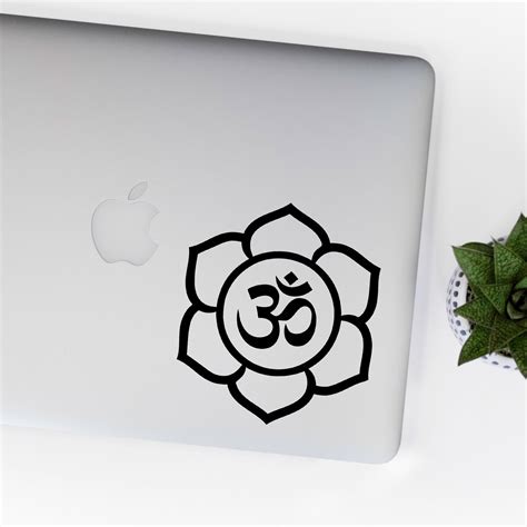 Yoga Ohm Sticker Om Sticker Flower Decal Om Symbol Vinyl Decal Etsy