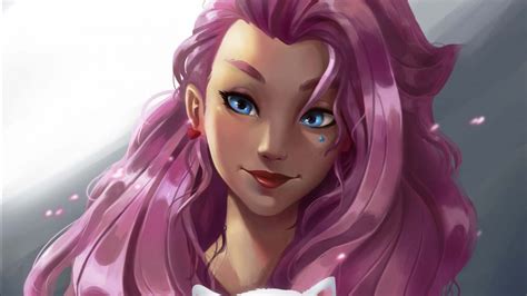 Kda Blue Eyes Pink Hair Seraphine Hd League Of Legends Wallpapers Hd
