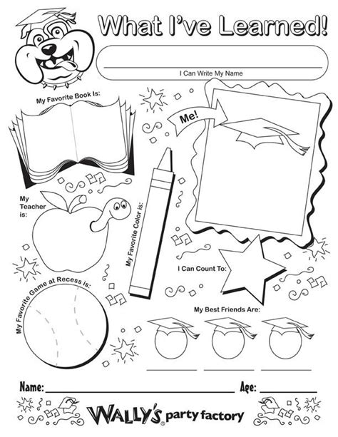Free Graduation Template What Ive Learned Kids Activity And Color