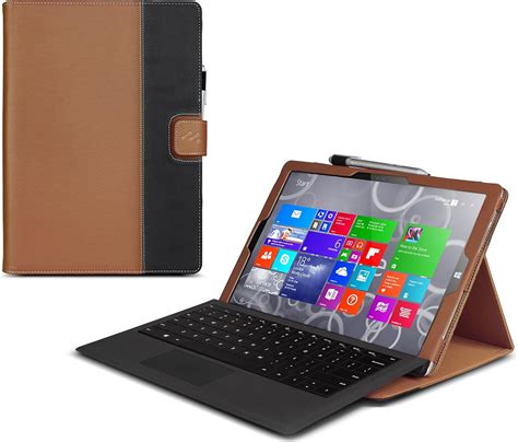 Manvex Leather Case For The New Microsoft Surface 3 Not Compatible With Surface Pro