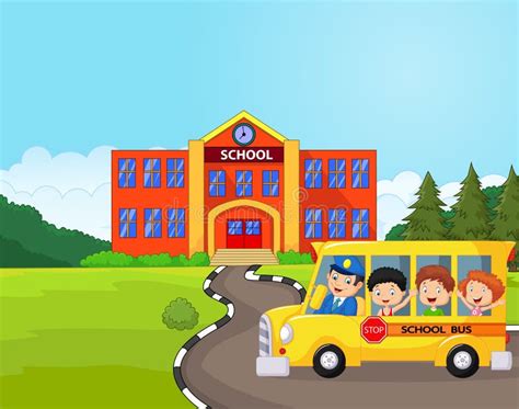 Cartoon School Bus Front