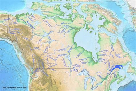 Canada River Map Canadas Rivers Map Northern America Americas