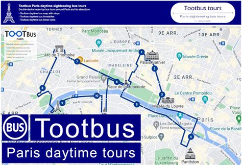 Tootbus Paris Sightseeing Bus Tour Maps