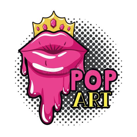 Female Lips Dripping Isolated Icon Stock Vector Illustration Of