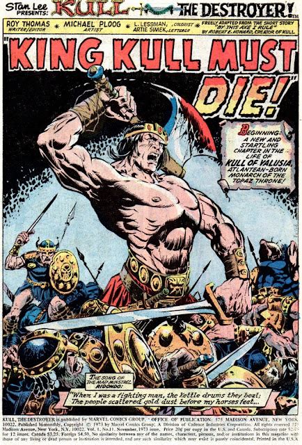 Crivens Comics And Stuff Kull The Conqueror Splash Page Gallery