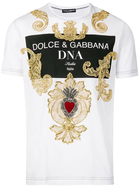 Dolce And Gabbana Dolce And Gabbana Baroque Embroidered T Shirt Weiß