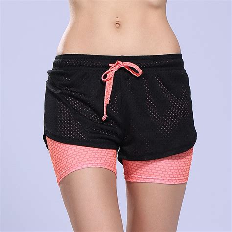 Womens Running Shorts 2 In 1 Running Tights Short Womens Gym Cool