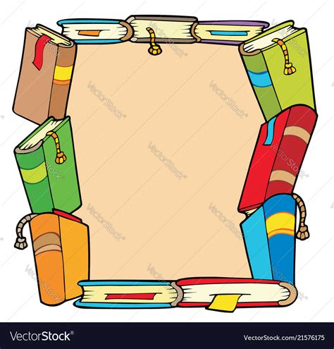 Frame From Various Books Royalty Free Vector Image