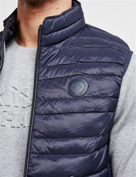 Armani Exchange Synthetic Lightweight Down Gilet Navy Blue For Men Lyst