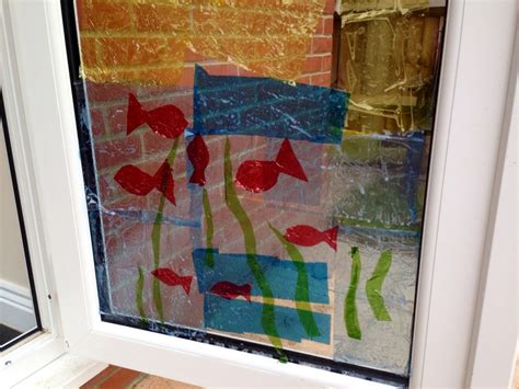 Colourful Window Cling Art My Kid Craft