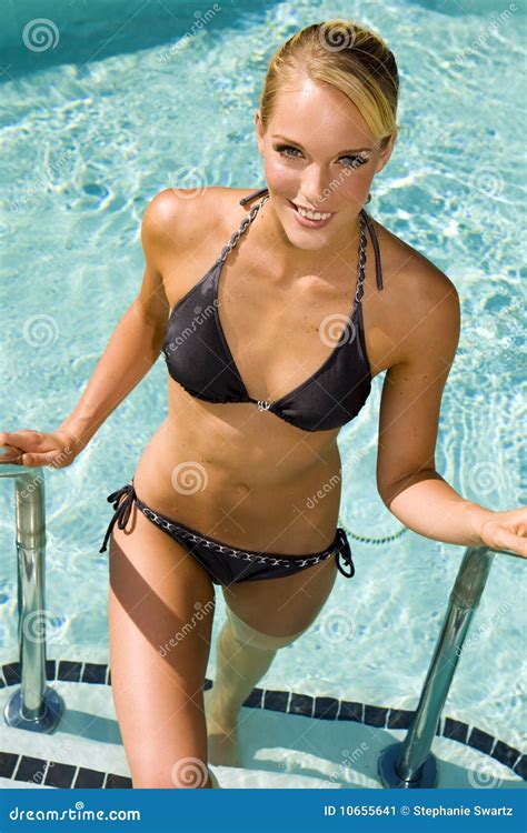 Woman At The Pool Stock Image Image