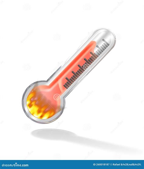 3d Illustrationvery Hot Thermometer On Fire Stock Illustration