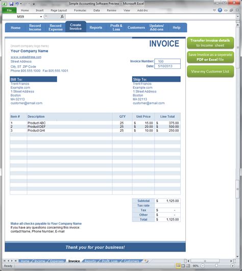 Simple Accounting Create Invoice Screenshot Simpleplanning
