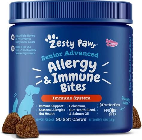 Zesty Paws Advanced Aller Immune Bites Salmon Flavored Soft Chews