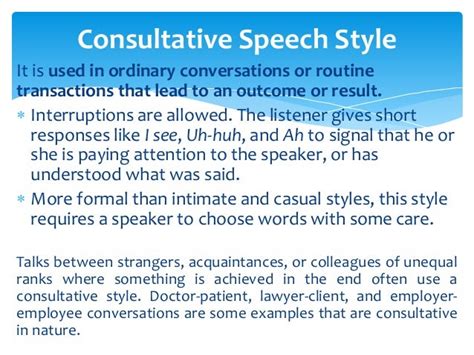 Oral Communication Consultative And Formal Speech Styles 3