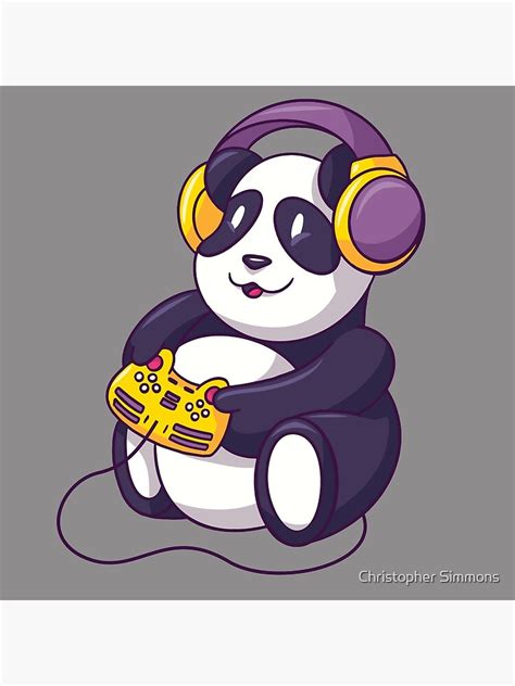 Gamer Panda Coasters Set Of 4 By Manstrations Redbubble