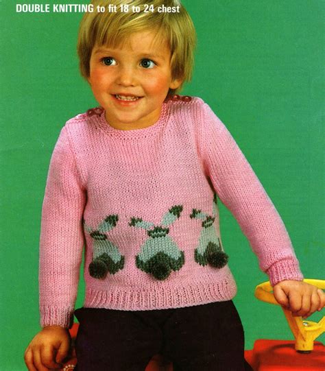 Childrens Bunny Rabbit Sweater Knitting Pattern Pdf Toddlers Etsy Uk