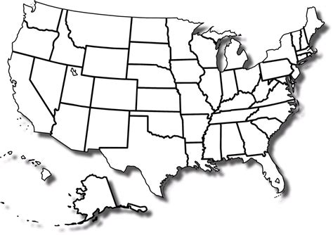 Printable Labeled United States Map Color