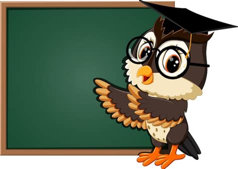 Premium Vector Illustration Of Owl Teacher At Blackboard