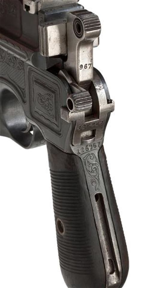 C96 Mauser Engraved Broom Handled Pistol