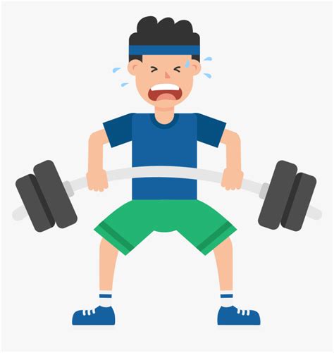 File Man Barbell Cartoon Deadlift  Animated Hd Png Download