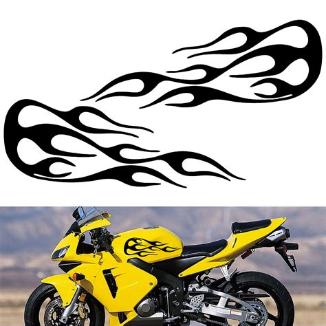 2pcs Flame Badge Decal Car Motorcycle Gas Tank Decorative Stickers 139
