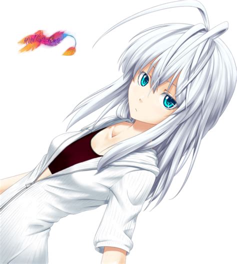 Download Transparent Photo Anime Girl With White Hair And Blue Eyes